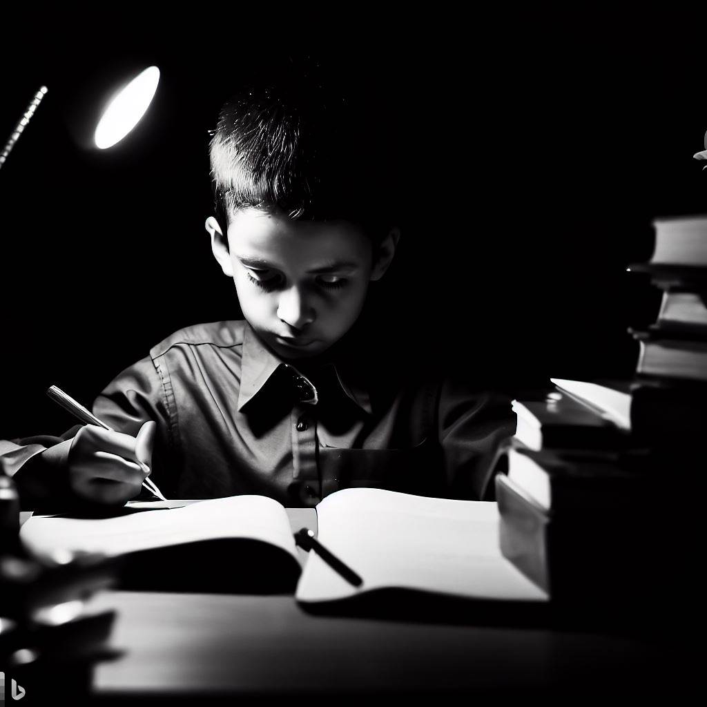 niño estudiando